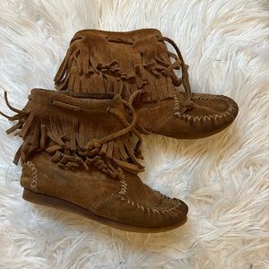 Zara suede moccasin boots